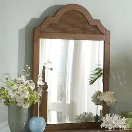 Tropical Mirror with Wood Slat Detailing